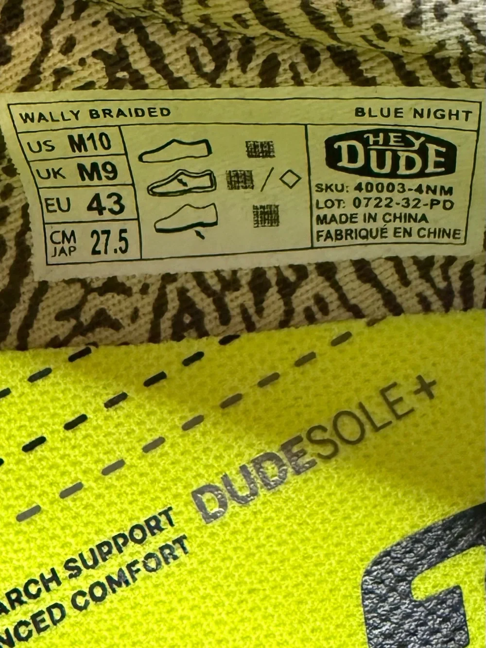 HEY DUDE Wally Braided Loafers Blue Night Men’s Size 10 - Picture 8 of 8